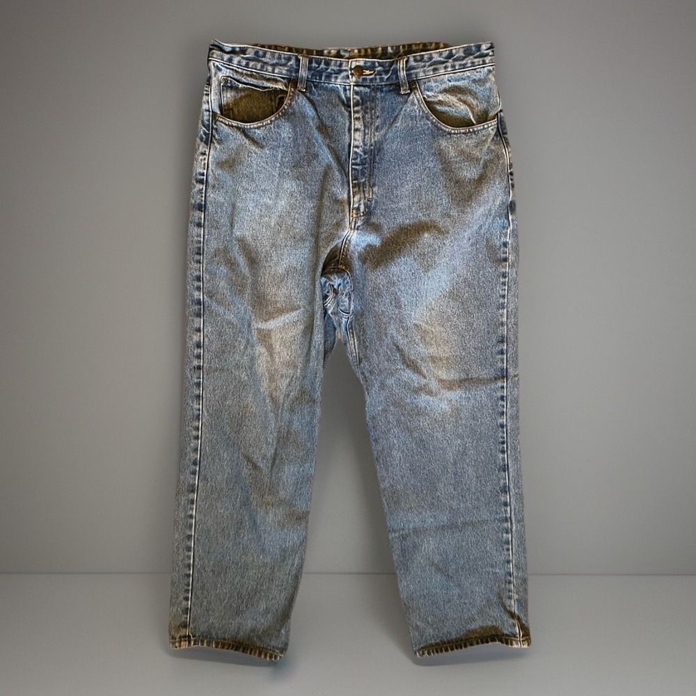 VTG Rocky Buzz Off Insect Shield Jeans Mens 36x32 Blue Medium Wash Denim